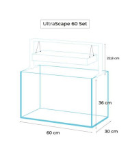 Aquael Aquarium ULTRASCAPE 60 SET SNOW 64L