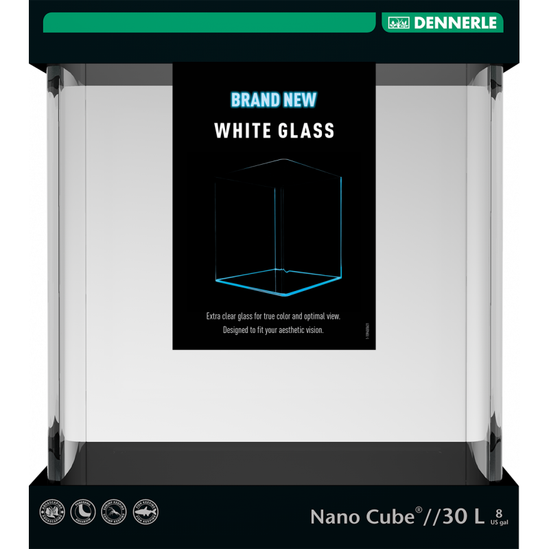 Dennerlé NANO CUBE - WHITE GLASS 30L